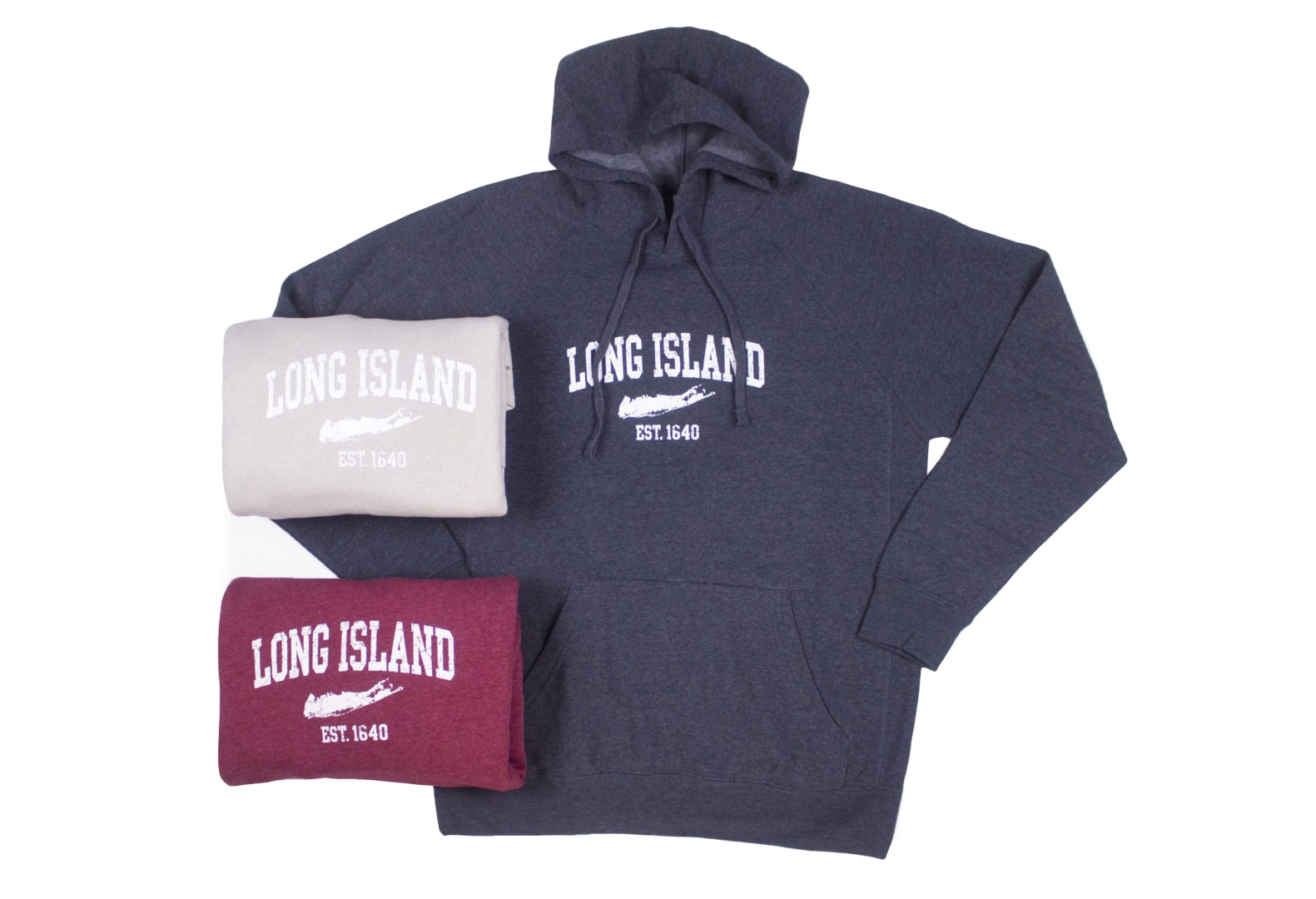 unfolded and folded hoodies