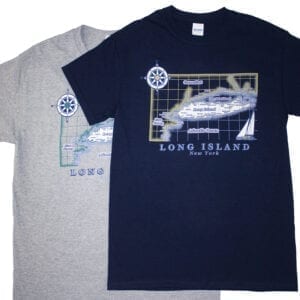 Long Island Map Tees for Sale Image