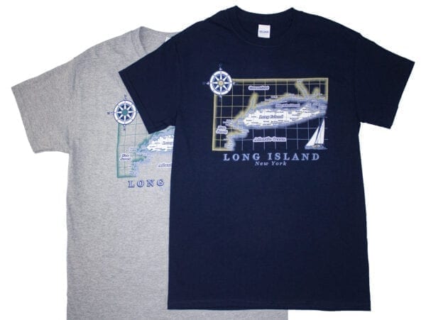 Long Island Map Tees for Sale Image