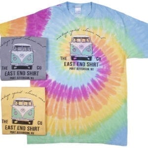 Set of tie dyed shirts