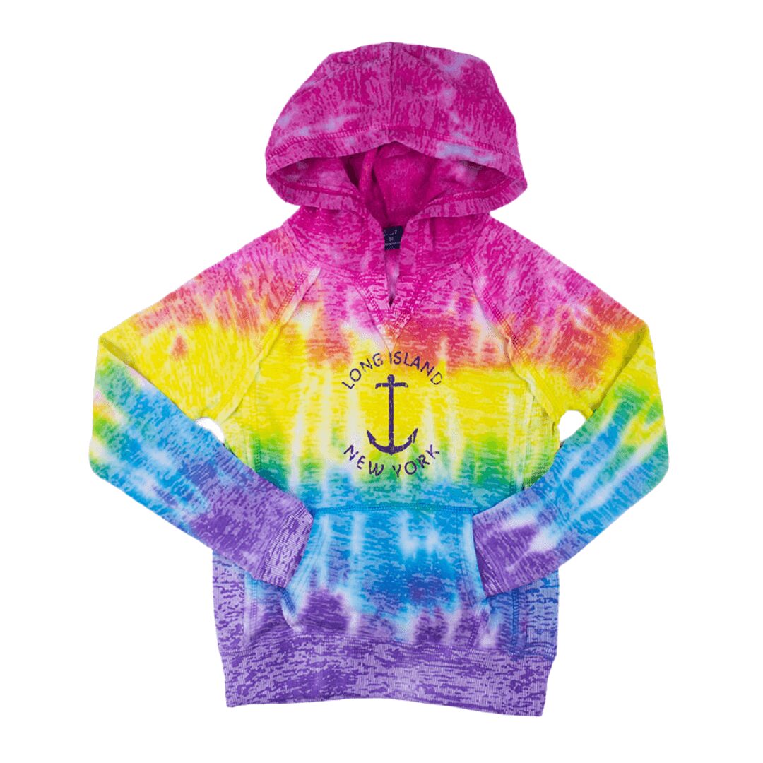 Youth Rainbow Burnout Hoodie for Sale Image