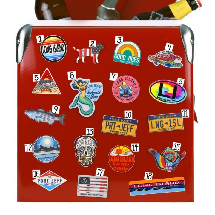 A Number of Stickers on the Bag Image