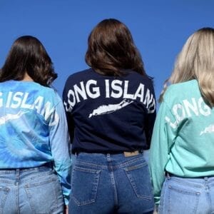 three young ladies wearing big back long island long sleeve