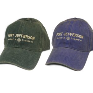 Port Jefferson Coordinates Hat Green and Blue