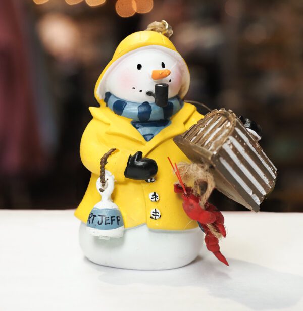 Port Jeff Fisherman Snowman Ornament