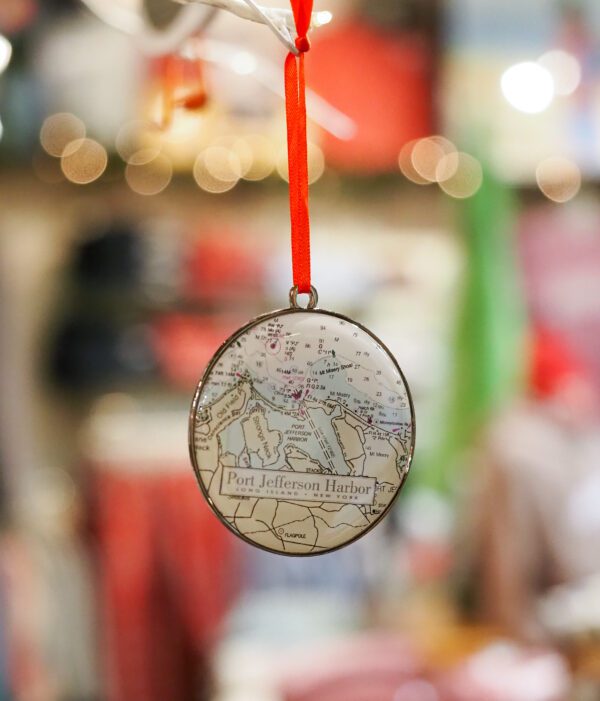 Port Jefferson Harbor Nautical Chart Ornament