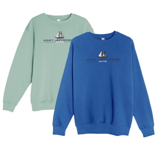 Port Jefferson Embroidered Sailboat Crew Neck