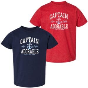 Navy and red "Captain Adorable" kids shirts
